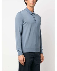 Giorgio Armani Long Sleeve Virgin Wool Polo Shirt
