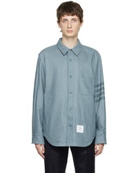 Thom Browne Blue 4 Bar Shirt Jacket