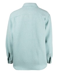 Auralee Wool Blend Long Sleeve Overshirt