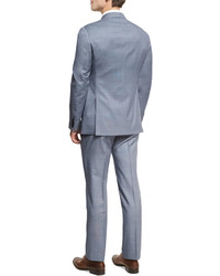 Armani Collezioni Neat Wool Two Piece Suit Bluewhite