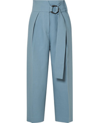 Petar Petrov Hayes Cropped Wool And Twill Wide Leg Pants