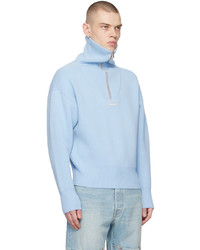 Coperni Blue Half Zip Sweater