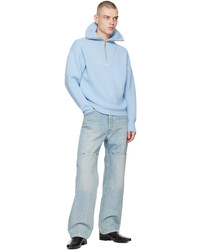 Coperni Blue Half Zip Sweater