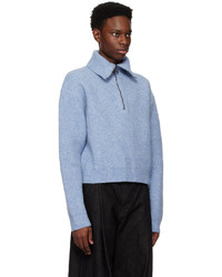 Wooyoungmi Blue Half Zip Sweater
