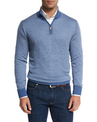 Peter Millar Collection Merino Silk Cashmere Birdseye Quarter Zip Sweater