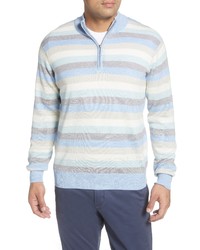 Peter Millar Summer Stripe Quarter Zip Sweater