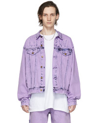 Light Violet Acid Wash Denim Jacket
