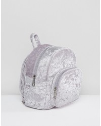 Asos Mini Velvet Backpack With Front Pocket