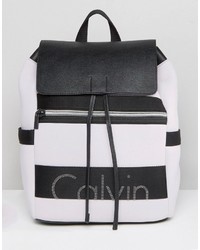 Calvin Klein Re Issue Fold Over Backpack Scuba Lilac Backpack