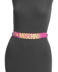 Moschino Embroidered Mirror Logo Belt