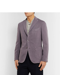 Boglioli Purple K Jacket Slim Fit Unstructured Cotton Blend Drill Blazer