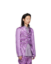 Comme Des Garcons Homme Plus Purple Silk Blazer