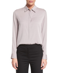 The Row Petah Classic Georgette Blouse Dusty Lilac