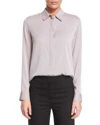 The Row Petah Classic Georgette Blouse Dusty Lilac