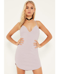 Missguided Lilac Strappy Plunge Bodycon Dress