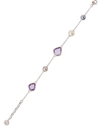 Majorica Tri Tone Simulated Pearl Purple Crystal Bracelet