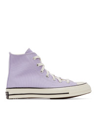 Light Violet Canvas High Top Sneakers