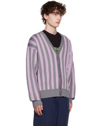 Rassvet Purple Gray Stripe Cardigan