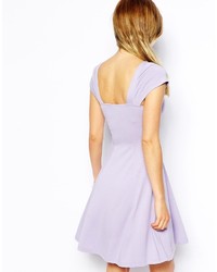 Asos Skater Dress With Sweetheart Neck And Cap Sleeves