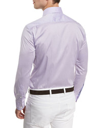 Ermenegildo Zegna Summer Chambray Long Sleeve Sport Shirt Purple