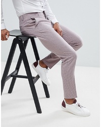 ASOS DESIGN Skinny Crop Smart Trouser In Pink Texture