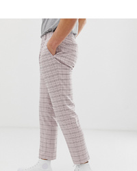 Noak Skinny Fit Cropped Trousers In Check With Pleats