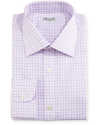 Charvet Check Dress Shirt Purplewhite