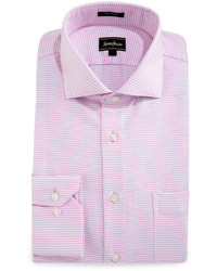 Neiman Marcus Classic Fit Dobby Check Dress Shirt Pink