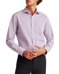 Bonobos Jetsetter Slim Fit Stretch Cotton Blend Check Dress Shirt In Glasson Check Downpour At Nordstrom