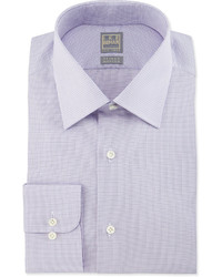 Ike Behar Micro Check Woven Dress Shirt Lavender