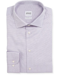 Armani Collezioni Modern Fit Graph Check Dress Shirt Lavender