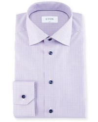 Eton Slim Fit Check Cotton Dress Shirt