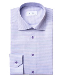 Eton Slim Fit Micro Check Dress Shirt