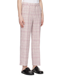 Auralee Pink White Check Trousers
