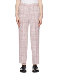 Auralee Pink White Check Trousers