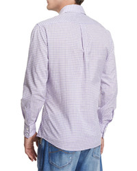 Brunello Cucinelli Check Woven Sport Shirt Purple