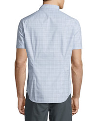 John Varvatos Star Usa Wisteria Graph Check Short Sleeve Shirt Pale Purple