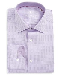 Light Violet Check Silk Dress Shirt