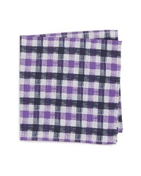 Light Violet Check Silk Pocket Square