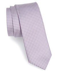 Light Violet Check Silk Tie