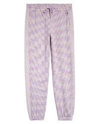 Topman Oversized Checkerboard Joggers In Lilac At Nordstrom
