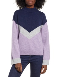 Light Violet Chevron Crew-neck Sweater