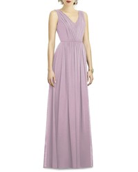 Dessy Collection Shirred Shimmer Chiffon Gown