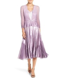 Light Violet Chiffon Midi Dress