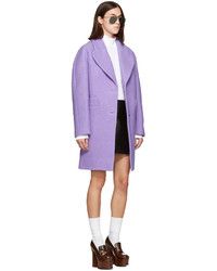 Carven Purple Long Wool Coat
