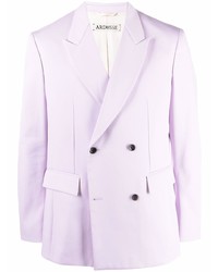 Light Violet Cotton Double Breasted Blazer
