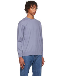 Auralee Blue Cotton Sweater