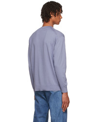 Auralee Blue Cotton Sweater