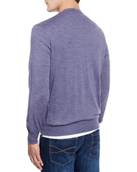 Brunello Cucinelli Fine Gauge Crewneck Sweater Purple