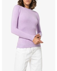 JoosTricot Lavender Hill Long Sleeved Crew Neck Ribbed Cotton Jumper